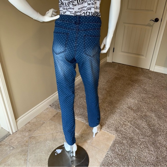 Le chateau polka dot distressed skinny jeans - Picture 3 of 11